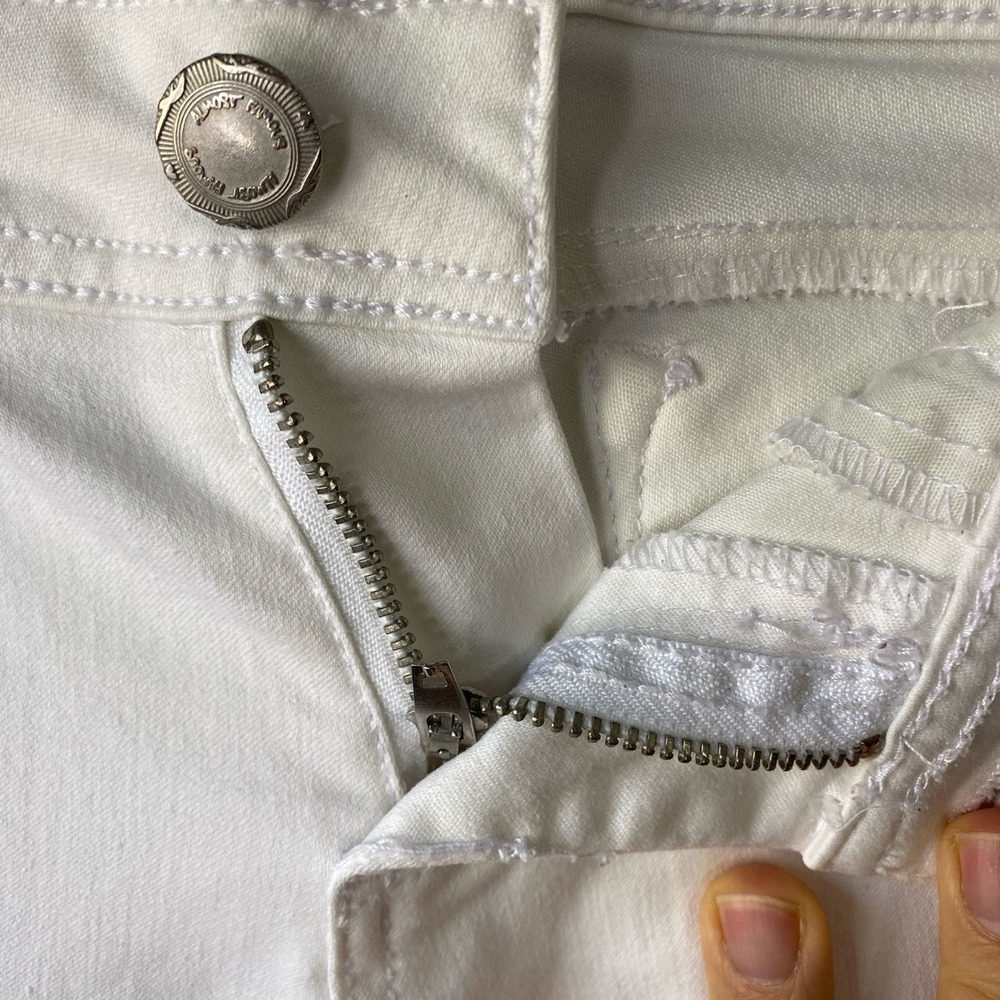 Almost Famous Womens White Skinny Jeans Low Rise Stretch Denim Size 7 - Picture 7 of 16